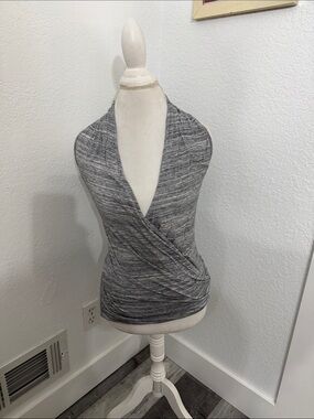 Banana Republic Gray Marled Wrap Tank Top